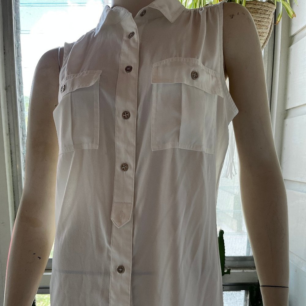 White sleeveless blouse - CALVIN KLEIN